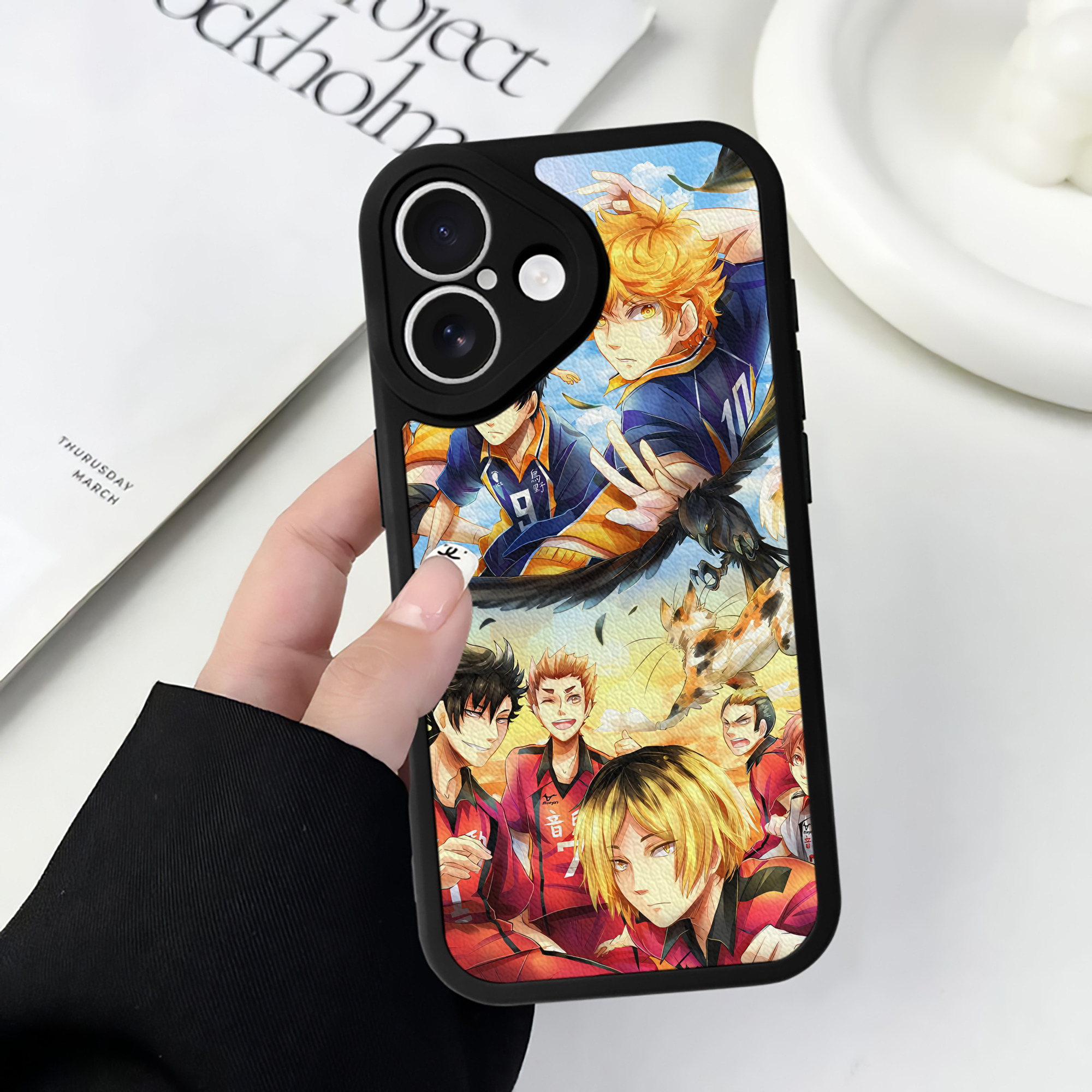 （画像用） ハイキュー!! Haikyu!! 【iPhone 16シリーズ対応】シリコンスマホケース（レザー調） 材質：シリコン